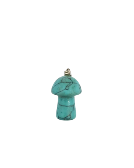 Pendentif en pierre turquoise modèle champignon : - 1