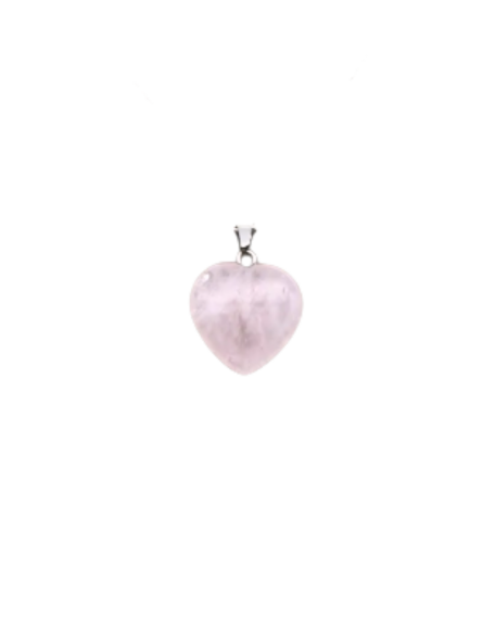 Pendentif en Quartz Rose en Forme de Cœur - 1