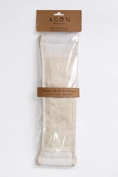 Éponge de bain et douche en fibre de courge avec corde pour le dos – Soin naturel et relaxation - 2