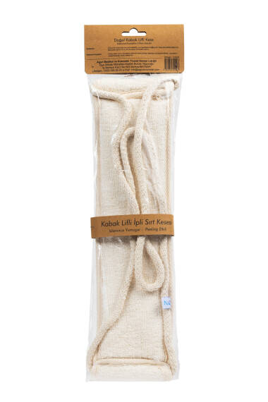 Éponge de bain et douche en fibre de courge avec corde pour le dos – Soin naturel et relaxation - 3