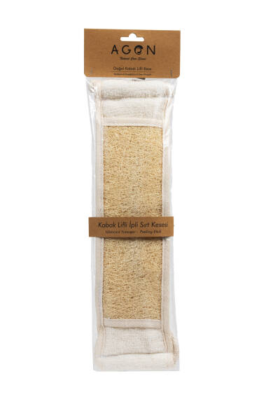 Éponge de bain et douche en fibre de courge avec corde pour le dos – Soin naturel et relaxation - 1