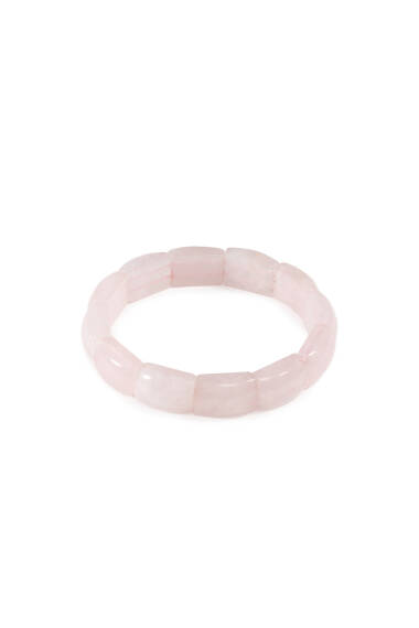 Rose Quartz Natural Stone Rolex Bracelet (Rectangle Cut) - 1