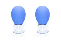 Silikon Gesichts-Massagecups Blau 2er Set - 1