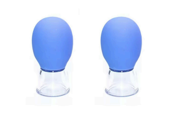 Silikon Gesichts-Massagecups Blau 2er Set - 1