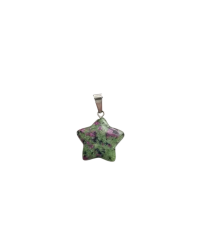 Star-Shaped Ruby Zoisite Stone Pendant - 