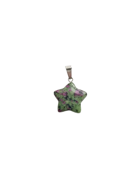 Star-Shaped Ruby Zoisite Stone Pendant - 1