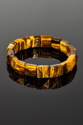 Tigerauge Naturstein Armband - 3