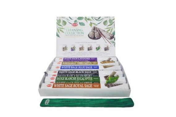 White Sage Cleansing Incense Set (6-Pack) - 3