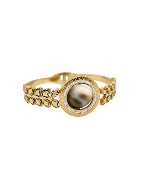 Yılancık Stein Edelstahl-Manschettenarmband (28): - 1