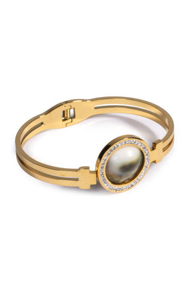 Yılancık Stone Cuff Stainless Steel Bracelet (54) - 1