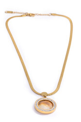 Yılancık Stone Steel Necklace (4) - 